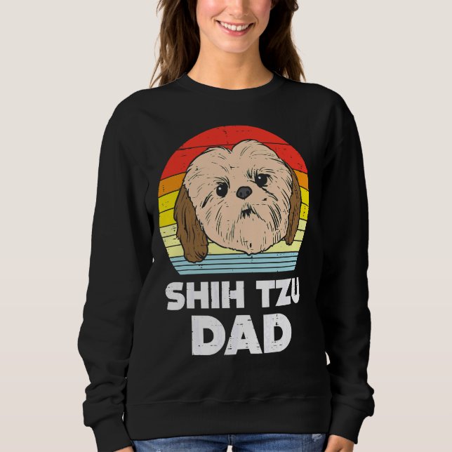 Moletom Mens Shih Tzu Face Face Pai Sunset Retro Pet Dog P (Frente)