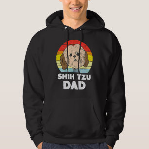 Moletom Mens Shih Tzu Face Face Pai Sunset Retro Pet Dog P