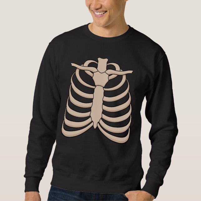 Moletom Men's Skeleton Sweatshirt for Halloween Party (Frente)