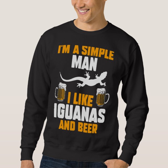 Moletom Mens, sou um homem simples, gosto de Iguanas e Cer (Frente)