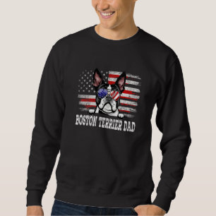 Moletom Mens Vintage Boston Terrier Pai American Flag Fath