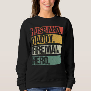 Moletom Mens Vintage Husband Pai Fireman Hero Family Fat