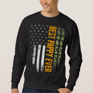 Moletom Mens Vintage Melhor Pappy Ever Camo American Flag