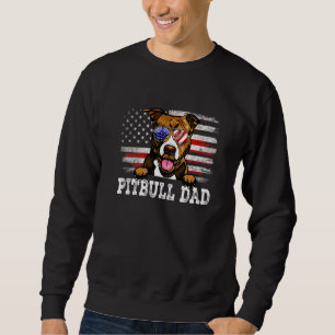 Moletom Mens Vintage Pitbull Pai bandeira americana Da pai
