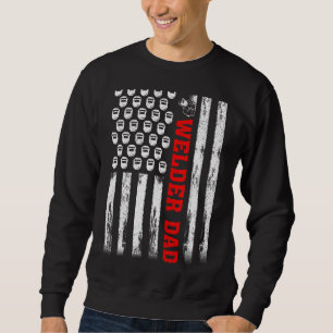 Moletom Mens Vintage Retro Soldadura Americana Flag Welder