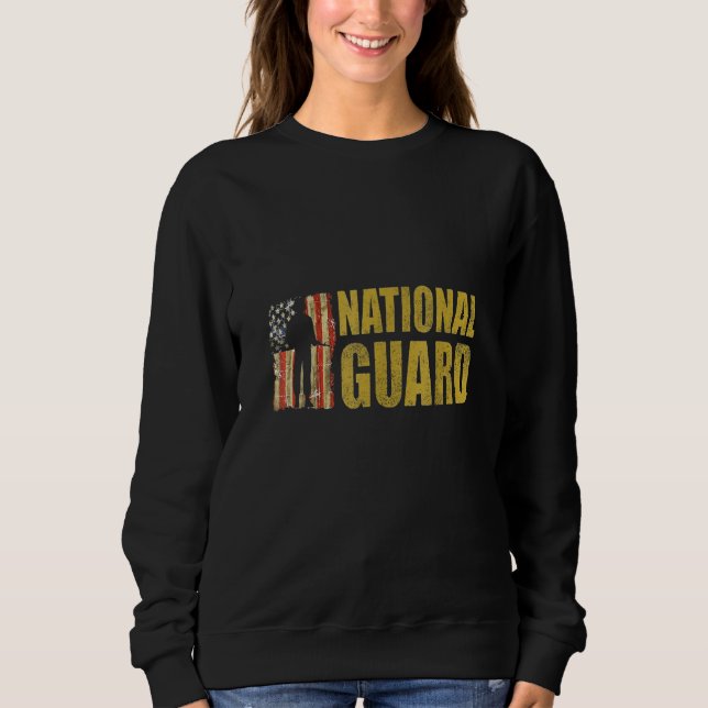 Moletom Mens Women National Guard American Flag Proud Patr (Frente)