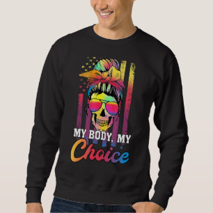 Moletom Mensagem Bun Hair Meu Corpo Minha Escolha Feminist