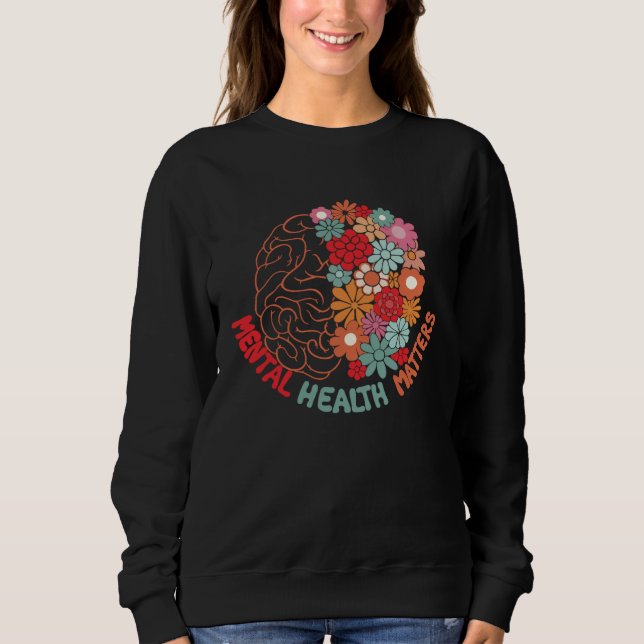 Moletom Mental Health Matters Brain Flower Awareness Kid M (Frente)