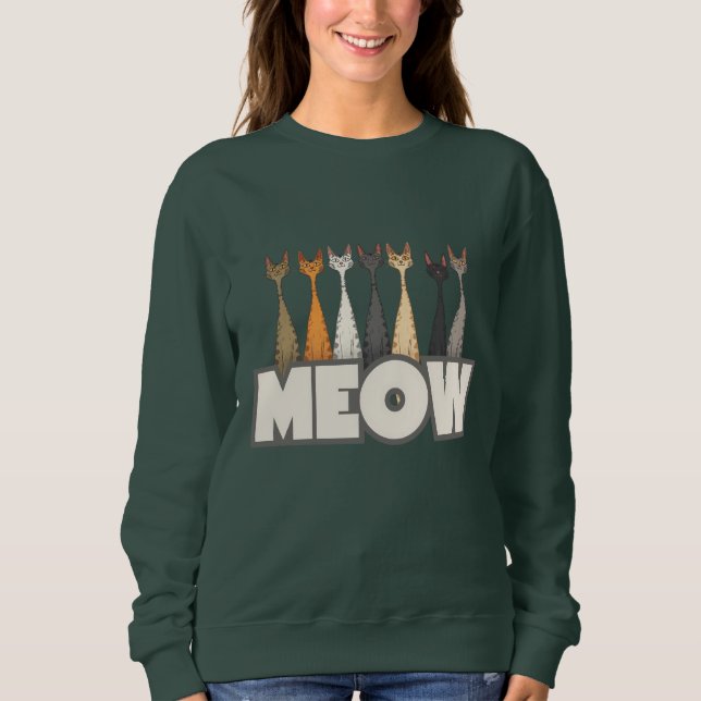 Moletom Meow Peeking Cats - Funny Cat Lover Humor Graphic (Frente)