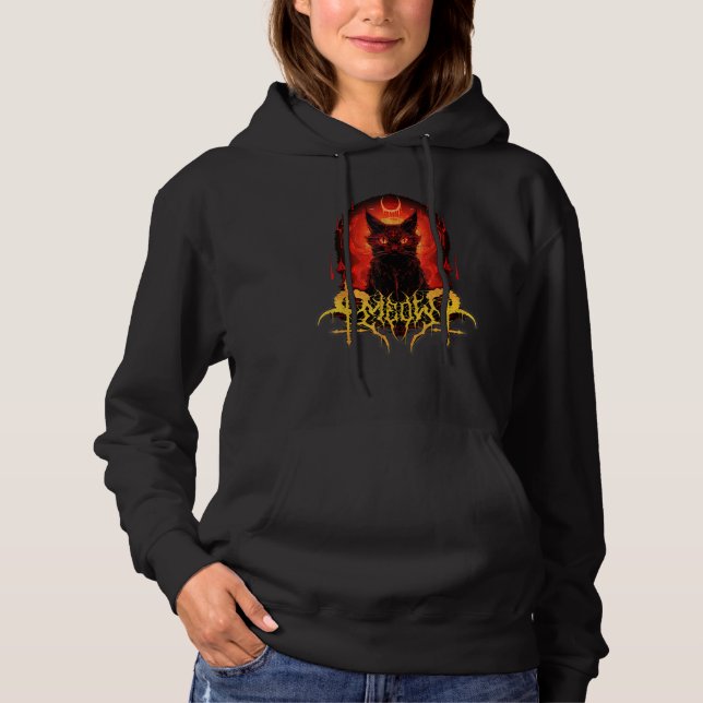 Moletom Meow Satanic Cat Black Design (Frente)