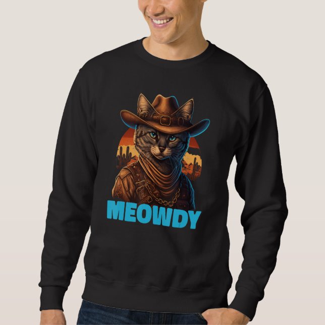 Moletom Meowdy  Mashup Of Meow And Howdy Country Music Cat (Frente)