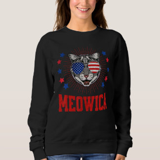 Moletom Meowica Cat Americat Merica Usa Flag Sunglass 4t