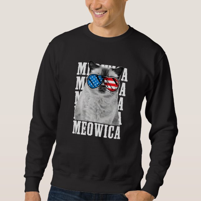 Moletom Meowica Cat Eagle American Símbolo Usa Patriótico  (Frente)