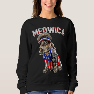 Moletom Meowica Cat Mullet American Flag Patriótica 4º