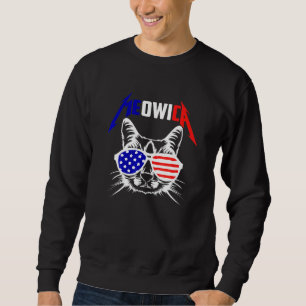 Moletom Meowica Gato 4 de Julho Óculos de Sol Bandeira Ame