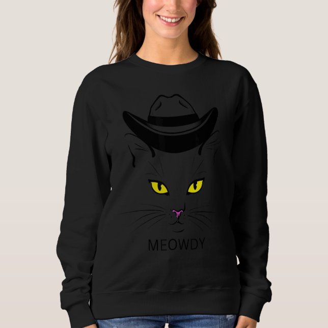 Moletom Meowtdy cat  sarcastic meow and howdy meme (Frente)