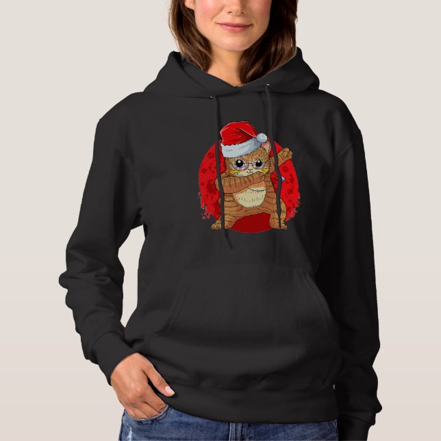 Moletom Meowy Cat Christmas Santa Dabbing Funny Cool Cat L (Frente)