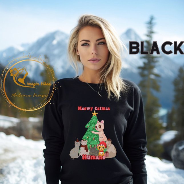 Moletom Meowy Catmas, Feliz Gato de Natal (Criador carregado)