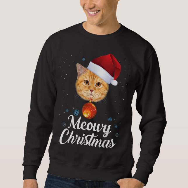 Moletom Meowy Catmas Feliz Natal Gato Feio (Frente)