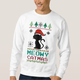 Moletom Meowy Catmas Papais noeis de Natal Cat Ugly Sweate