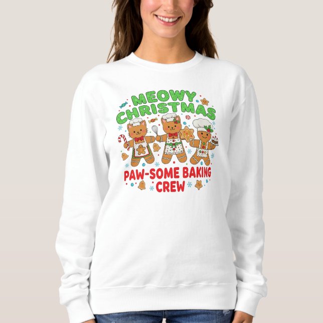 Moletom "Meowy Christmas Baking Crew Sweatshirt (Frente)