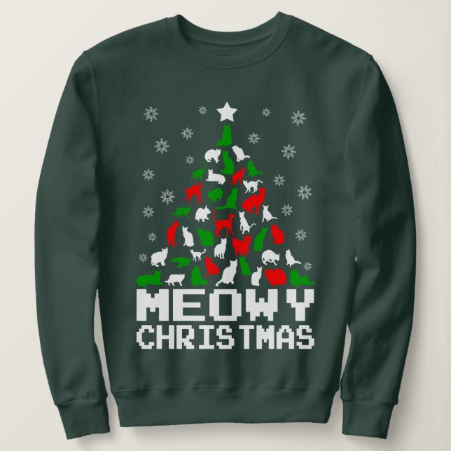 Moletom Meowy Christmas - ideias de presente de natal 2022 (Frente do Design)