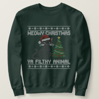 Moletom Meowy Christmas Ya Filthy Animal - Ugly Christmas