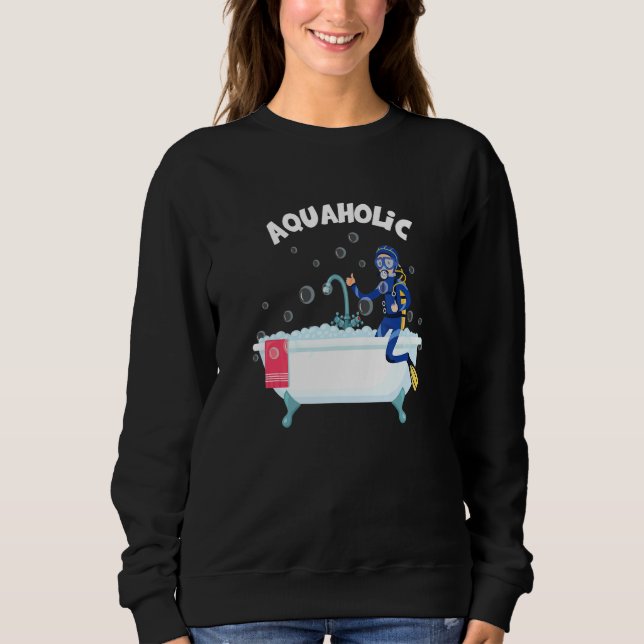 Moletom Mergulhador Aquaholic Diver Scuba Mergulhando Ocea (Frente)