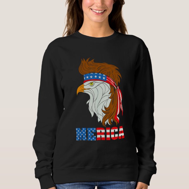 Moletom Merica Bald Eagle Mullet American Independence Day (Frente)