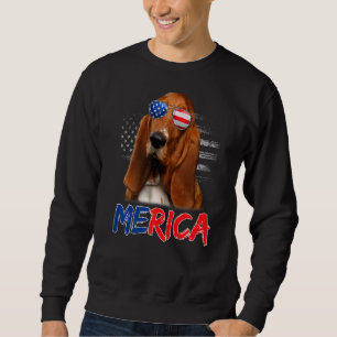 Moletom Merica Basset Hound Dog Usa Flag Sunvidles 4 de ju