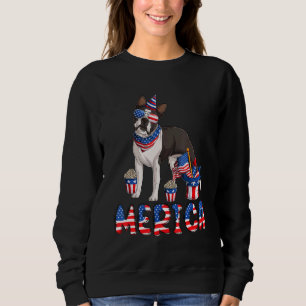 Moletom Merica Boston Terrier 4 de julho American Usa Fla