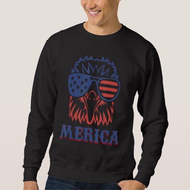 Moletom Merica Eagle Mullet 4 De Julho Bandeira Americana (Frente)
