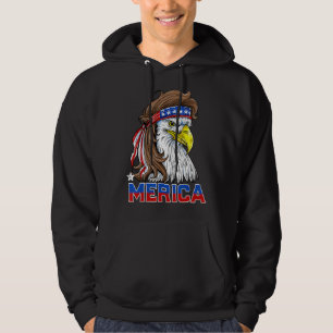 Moletom Merica Eagle Mullet 4 de julho Homens Mulheres Ame