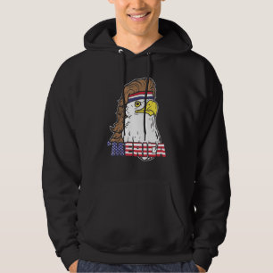 Moletom Merica Eagle Mullet 4 de julho Homens Mulheres Ame