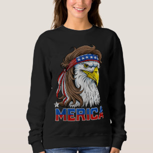 Moletom Merica Eagle Mullet 4 de julho Homens Mulheres Ame