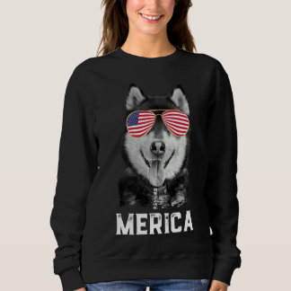 Moletom Merica Funny Siberian Husky Puppy Dog American Fl