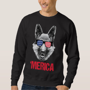 Moletom Merica German shepherd American Flag Óculos Sunvid