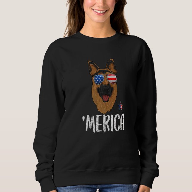 Moletom Merica German shepherd Dog 4 De Julho Americano Fl (Frente)