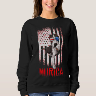 Moletom Merica Pitbull Dog U Bandeira Americana 4 De Julho