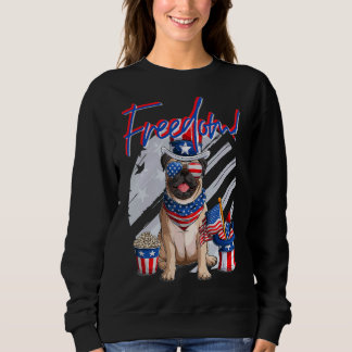 Moletom Merica Pug Dog 4 De Julho Bandeira Americana