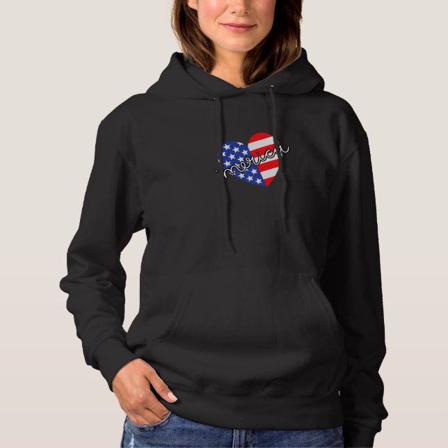 Moletom Merica Quarto Quarto De Julho Patriótico Coração A (Frente)
