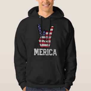 Moletom Merica Rock Sinal 4 De Julho Vintage Flag American