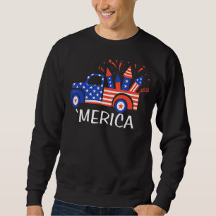 Moletom Merica Truck 4 De Julho Vermelho Azul Patriótico