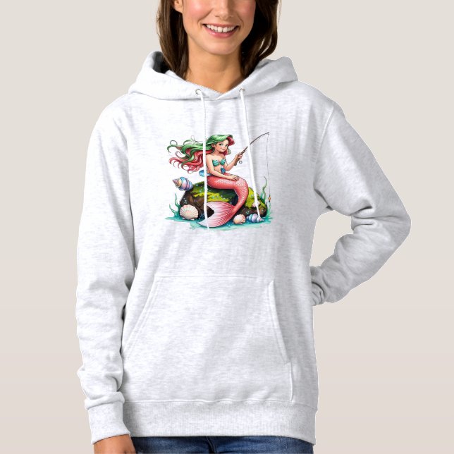 Moletom Mermaid Fishing Art – Women’s Hoodie (Frente)