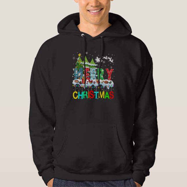 Moletom Merry and Bright Christmas Tree Christmas Lights M (Frente)