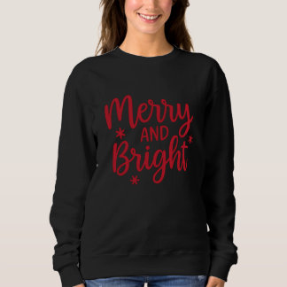 Moletom Merry and Bright Typography Christmas Sweatshirt