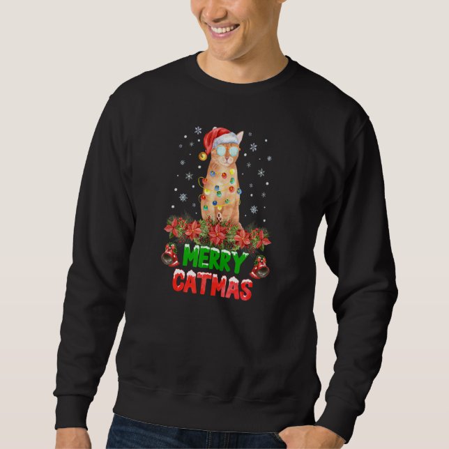 Moletom Merry Catmas Cool Cat (Frente)