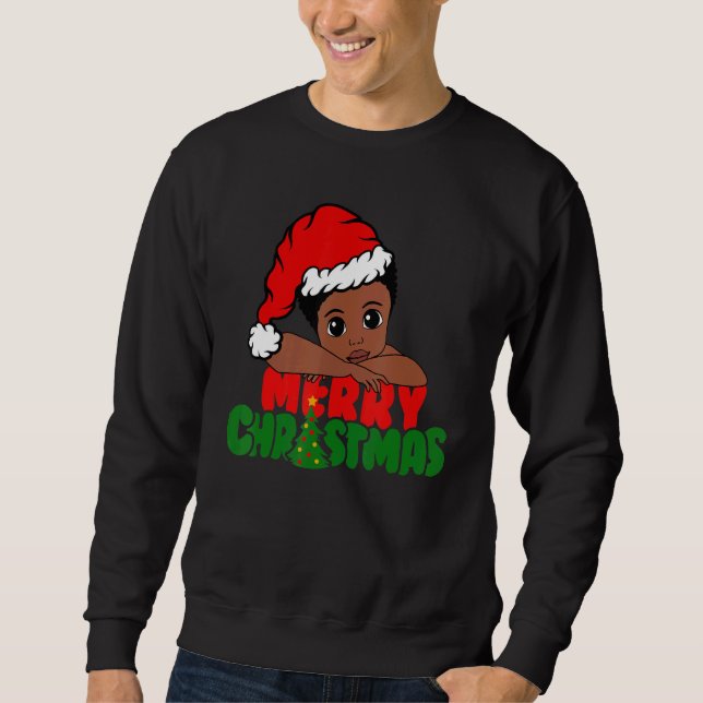 Moletom Merry Christmas Black Boy Afro Boy African America (Frente)