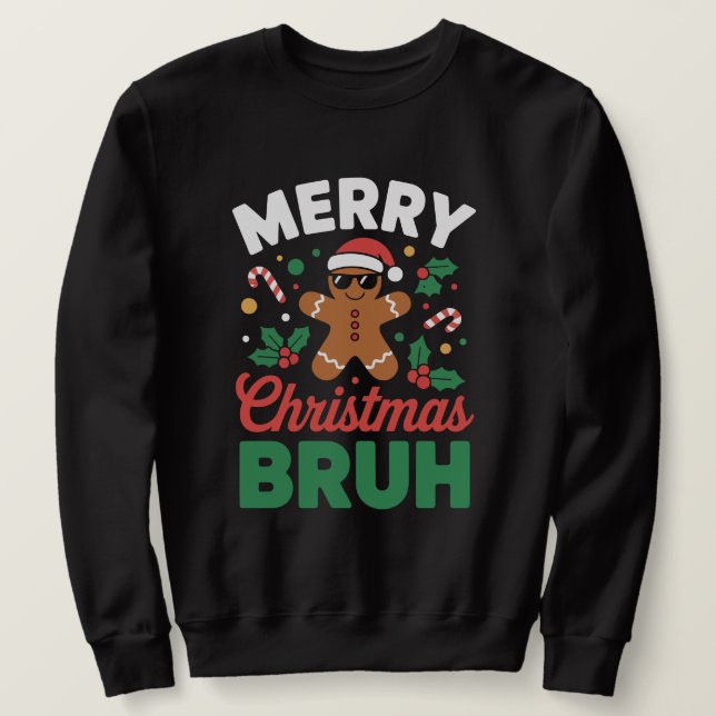 Moletom "Merry Christmas BRUH" Gingerbread (Frente do Design)