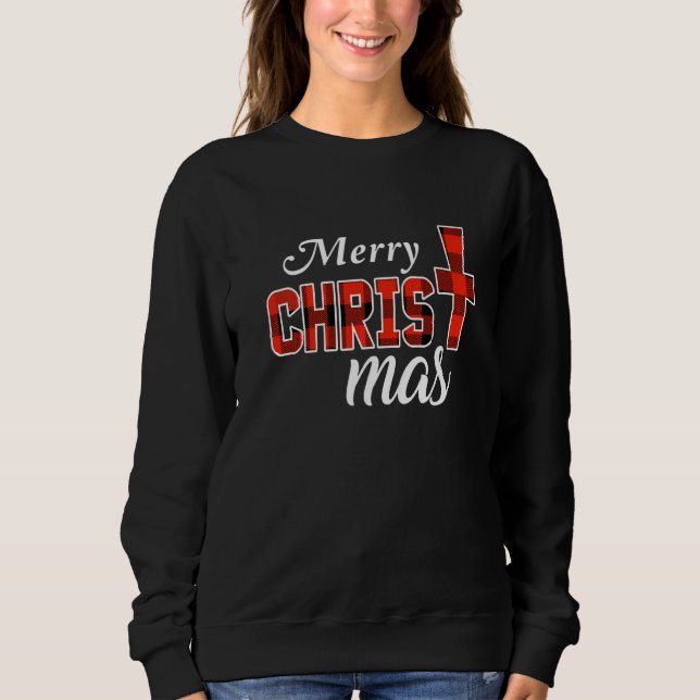 Moletom Merry Christmas  Christians  Buffalo Plaid Pajamas (Frente)